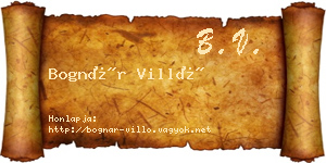 Bognár Villő névjegykártya