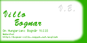 villo bognar business card