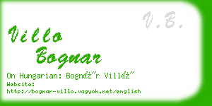 villo bognar business card